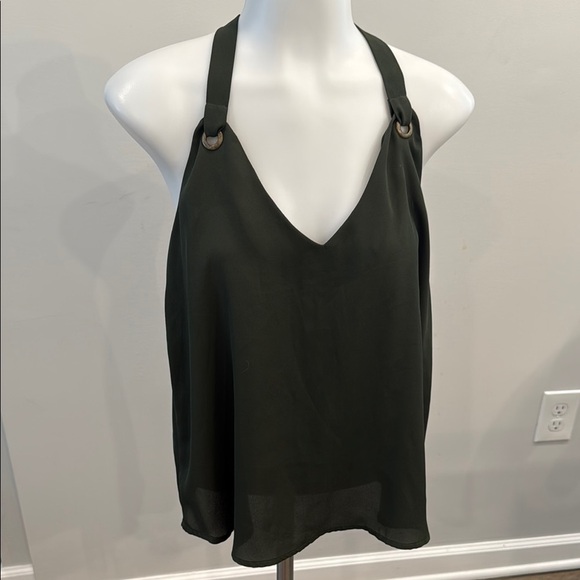 Lily White Small Green Halter Backless Sleeveless Tank Top - Picture 9 of 9